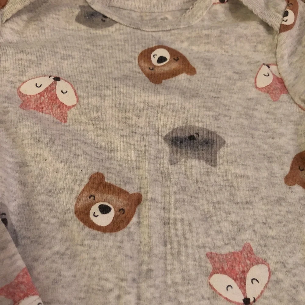 Carter's Pink and Gray Animal Print Bodysuit Set